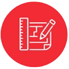 Permitting icon representing documentation and approval for signage installation