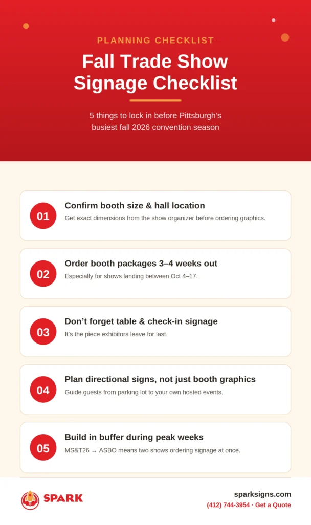 Fall trade show checklist