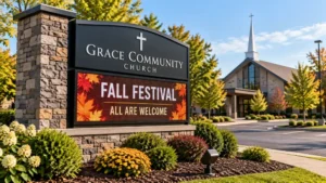 community fall festival sign